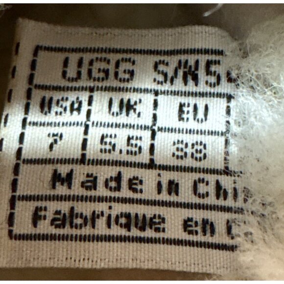 Ugg Clogs Beige Shearling Lined Canvas With Wood Sole Size 7 Womens Studded Mule - Picture 10 of 13